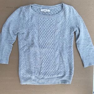 Loft grey 3/4 sleeve sweater